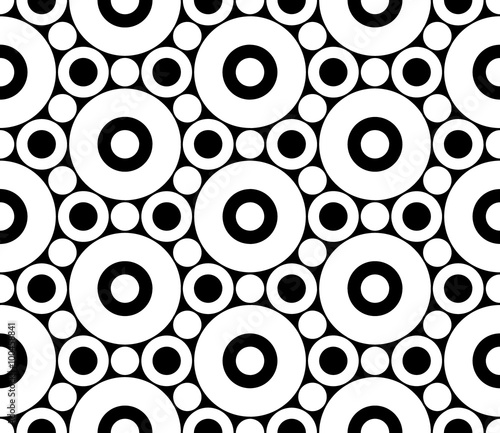 Fototapeta Vector modern seamless geometry pattern circles, black and white abstract geometric background, pillow print, monochrome retro texture, hipster fashion design