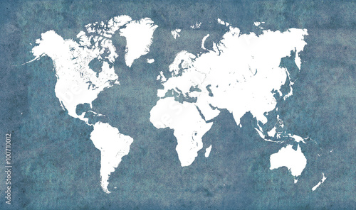 Obraz Fotograficzny World map, vintage
