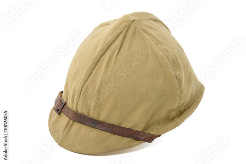 Poster french military helmet of WWII isolated on the white background
