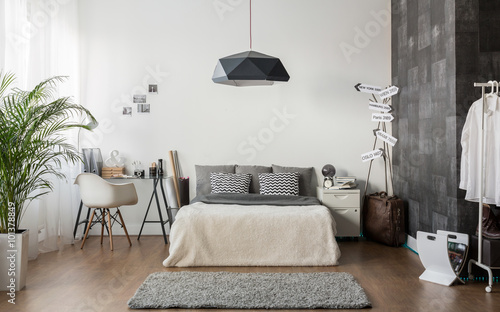 Jane's bedroom design, using bamboo bedding.