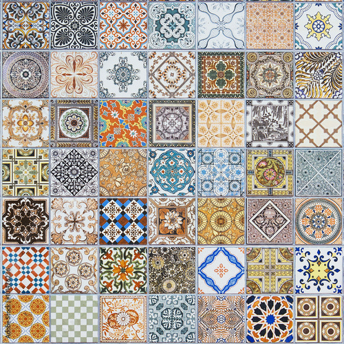 Fototapeta ceramic tiles patterns from Portugal.