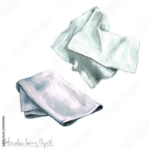 Watercolor Cooking Clipart - Kitchen Towels