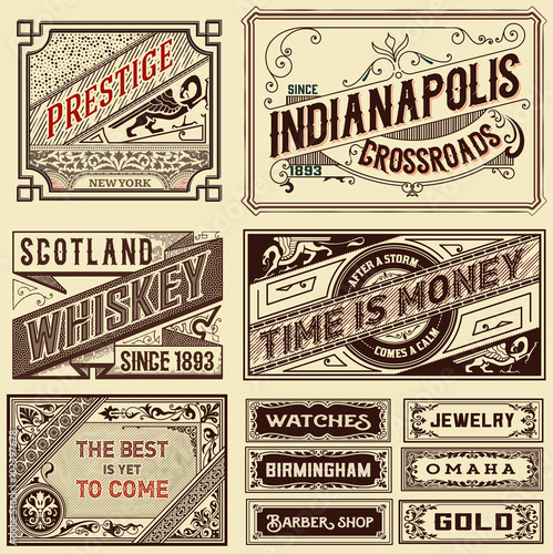  Old advertisement designs - Vintage illustration