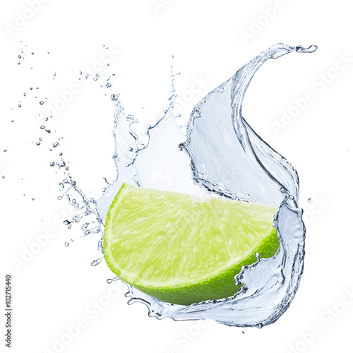 Fresh Lime With Water Splash