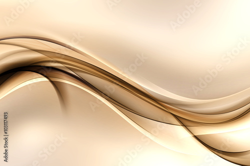  Abstract background with gold lines and waves. Composition of shadows and lights