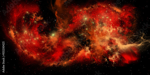 Red Nebula - A nebula is a collection of interstellar gasses, dust and matter in which stars are born. © Catmando