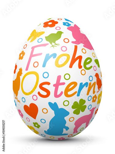 "Frohe Ostern - 3D Vektor Osterei mit fröhlichen ...
