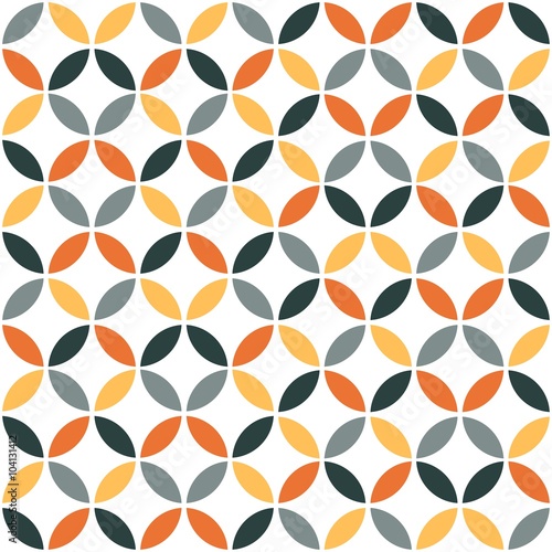  Orange Geometric Retro Seamless Pattern