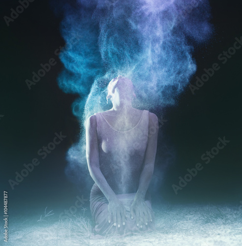 Poster creative portrait.low grain and dust added for create atmosphere