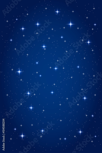 Night starry background. Vector vertical design template