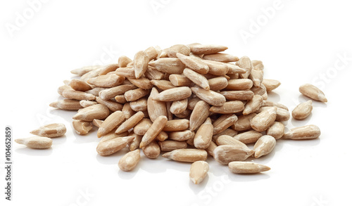 sunflower seeds on white background