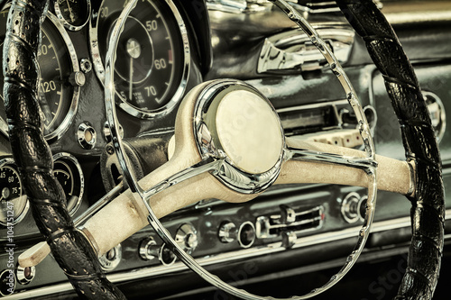  Dashboard of a classic car