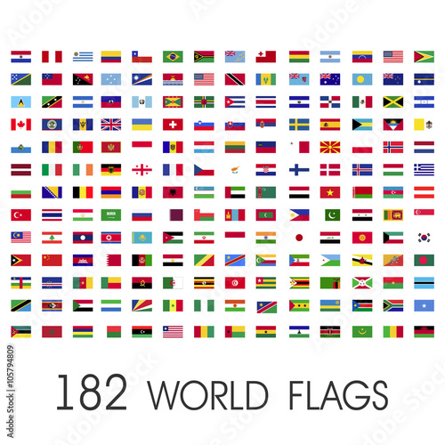 Fototapeta World flags vector graphics