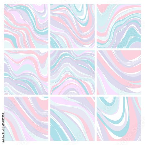 Poster Ensemble de motifs de marbre - Abstract Texture avec pastels tendres 2016 Trand
