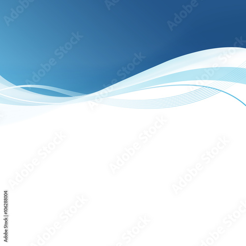 Smooth blue lines abstract background. Vector illustration