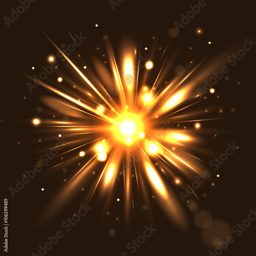 "Abstract Light Rays Design. Vector Illustration." Stock image and