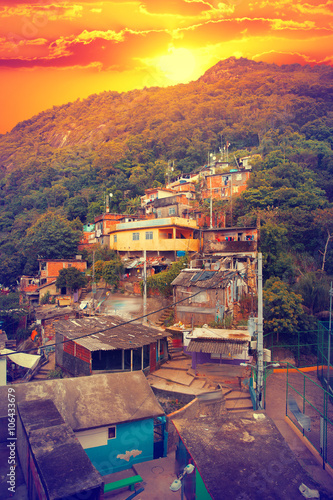 Obraz na płótnie Rio de Janeiro downtown and favela