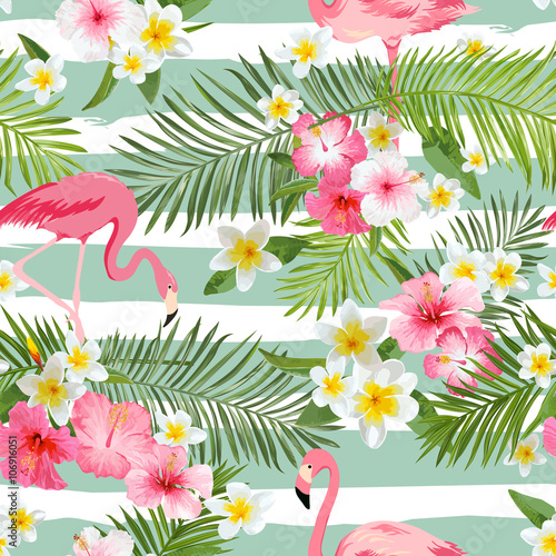 tlo-flamingo-tlo-tropikalnych-kwiatow-vintage-wzor