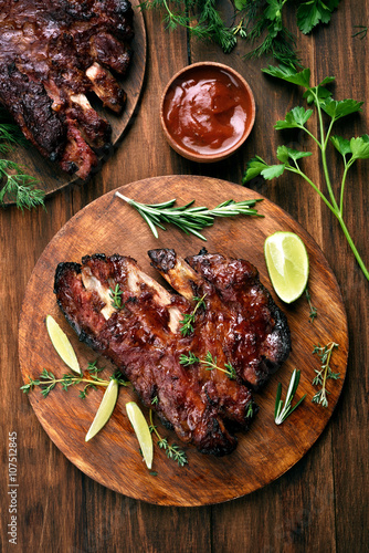Zdjęcia Pork ribs, top view