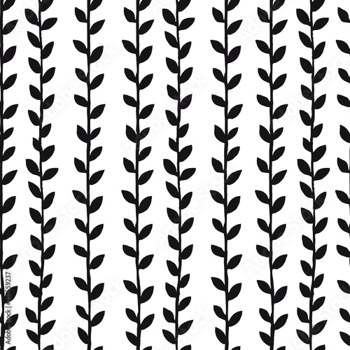 Fototapeta Seamless decorative pattern. Branches with leaves