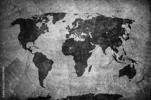 mapa-swiata-retro-na-betonie-sciana-tynk-zabytkowe