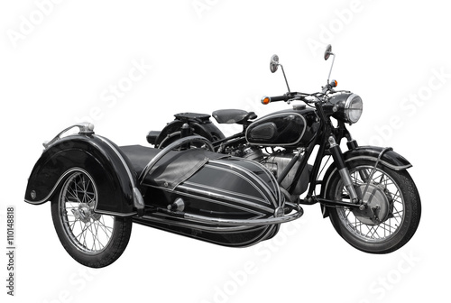 Lacobel schönes altes Oldtimer Motorrad mit Seitenwagen