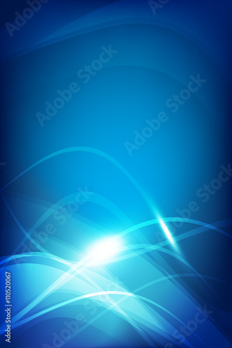 Abstract background blue wave curve and lighting element vector