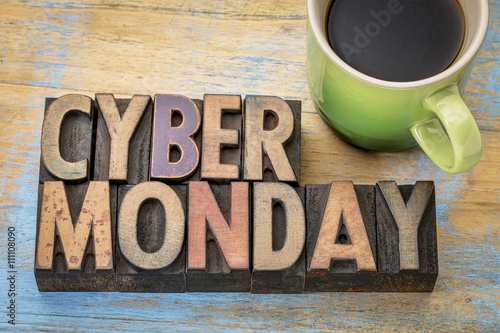 Cyber Monday in wood type