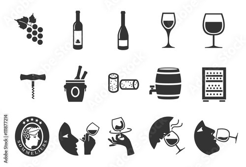 Wine icons set
