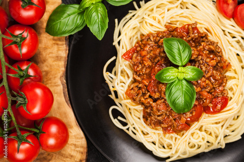 Poster Traditional spaghetti bolognese