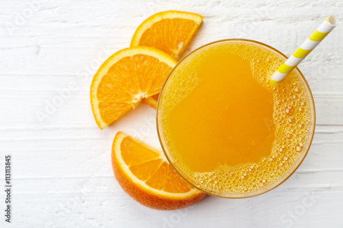 Glass of fresh orange juice