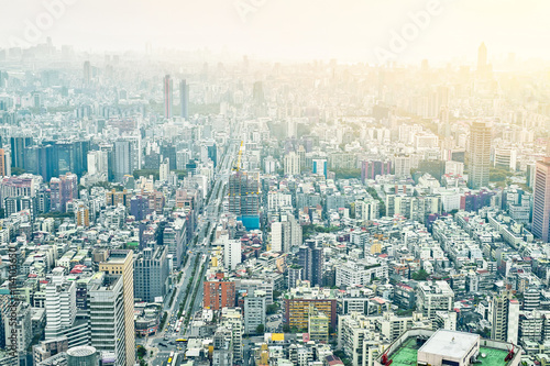 Poster Business concept for real estate and corporate construction : panoramic modern c