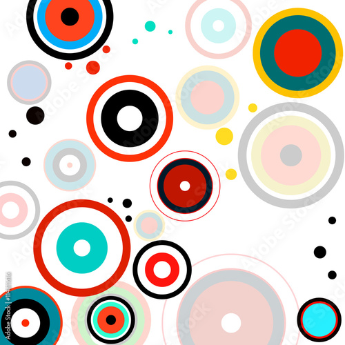  Abstract colorful background with circles, geometric shapes