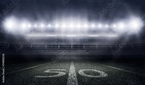 American football stadium in lights and flashes © masisyan