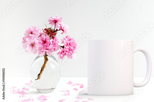 White blank coffee mug ready for your custom design/quote.