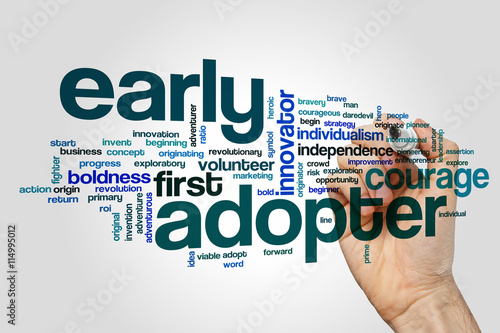 Early adopter word cloud concept