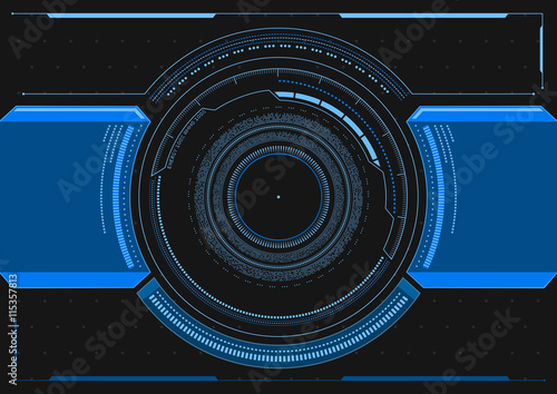 Sci Fi Futuristic User Interface. HUD. Menu Button. Vector Illustration