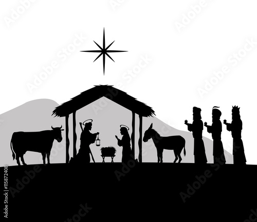 feliz-navidad-y-concepto-de-familia-santa-representado-por-el-icono-de-jose-maria-y-jesus-silueta-e-ilustracion-plana