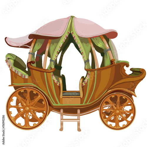 carro-de-dibujos-animados-princesa-sobre-fondo-blanco