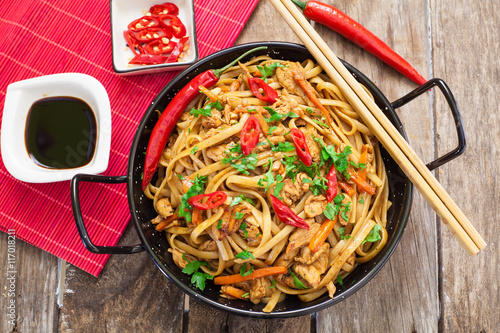 Plakát, Obraz Chinese food on wok