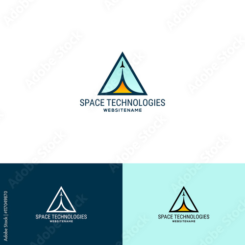 Flying rocket. Logo design element (1)