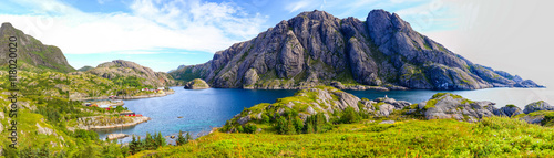  Landscape of Lofoten Islands in Norway. 