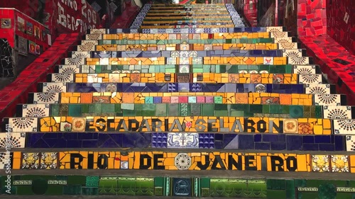 Obraz na płótnie Escadaria Selaron Steps tourist landmark in Rio de Janeiro, Brazil