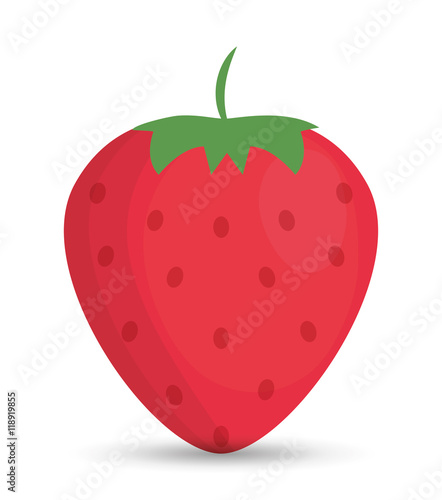 strawberry fruit healthy organic food icon. Colorful and flat design. Vector illustration