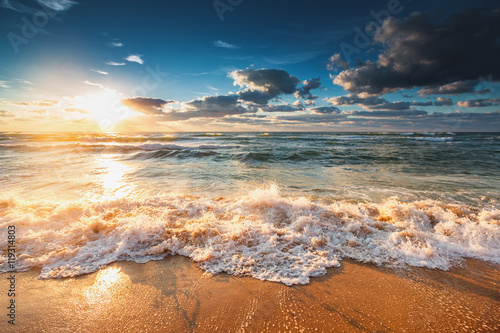 Beautiful sunrise over the sea