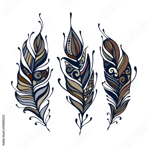 satz-gezeichnete-elemente-boho-art-hand-vektor-illustration-stammes-hippie-element