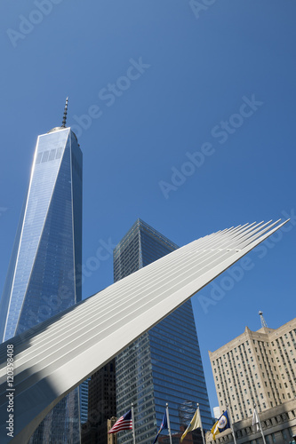 Poster Modern architecture on the skyline in Downtown Manhattan, New York City