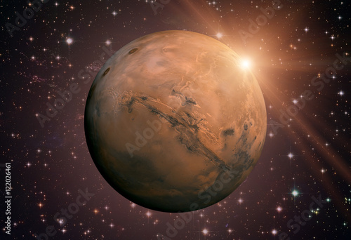 Obraz na płótnie Solar System - Mars. It is the fourth planet from the Sun.