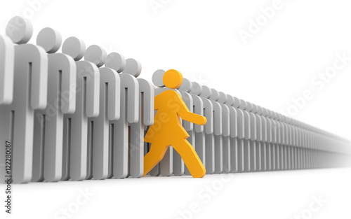 Woman run to new opportunities. 3d illustration
