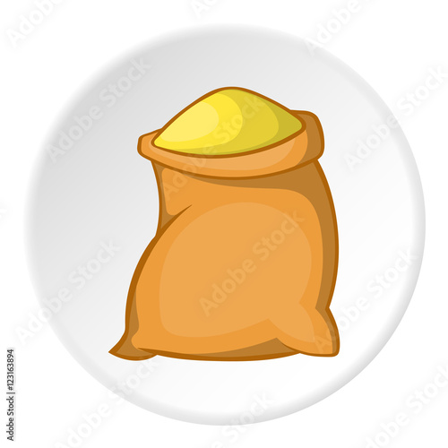 Sack of flour icon. Cartoon illustration of sack of flour vector icon for web